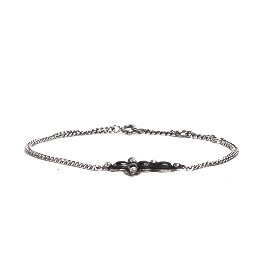 D'AMICO Bracciale Catenina + Croce Smaltata Nero