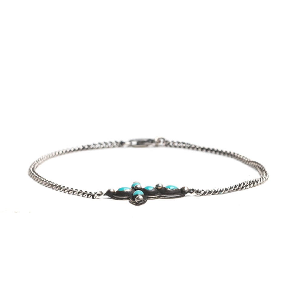 D'AMICO Bracciale Catenina + Croce Smaltata Turchese