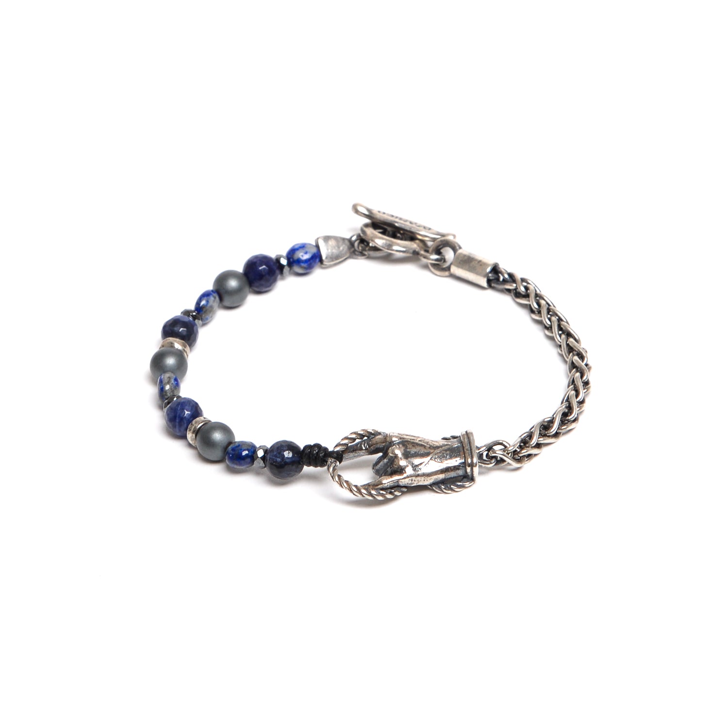 D'AMICO Bracciale Catenina Fusion Blu E "Horn"