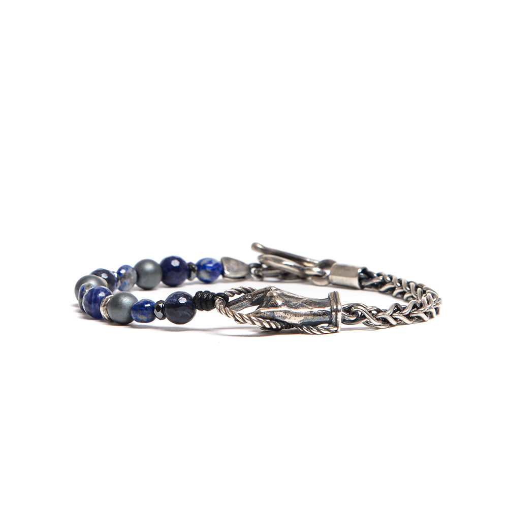 D'AMICO Bracciale Catenina Fusion Blu e "Horn"