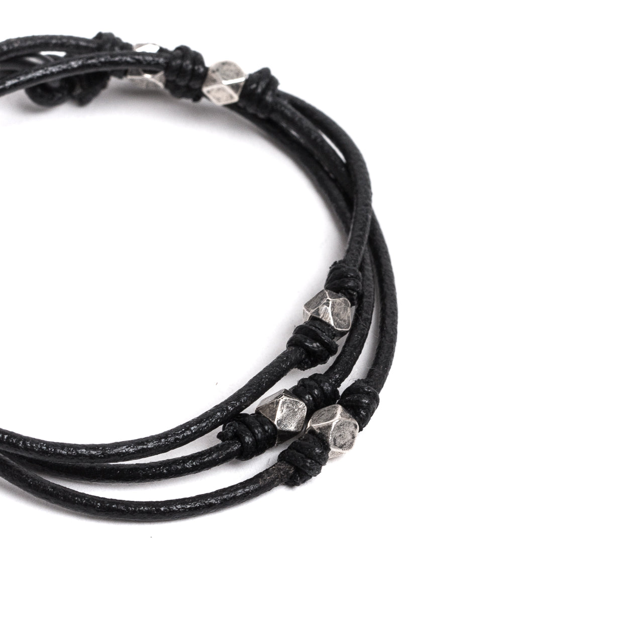 D'AMICO Bracciale Cuoio + Croce Palline E Pepite