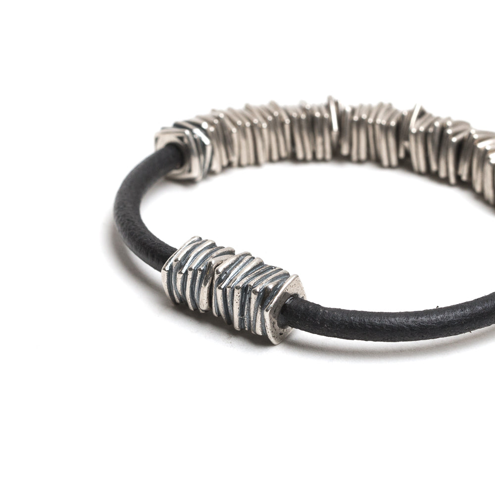 D'AMICO Bracciale Cuoio + Rondelle