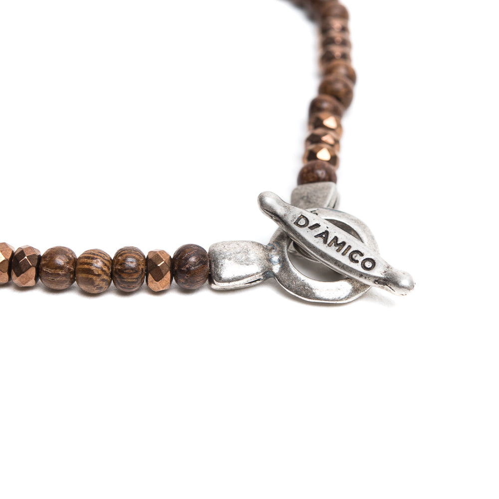 D'AMICO Bracciale Ematite + Legno