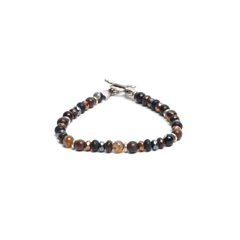 D'AMICO Bracciale Perle Fusion Marrone
