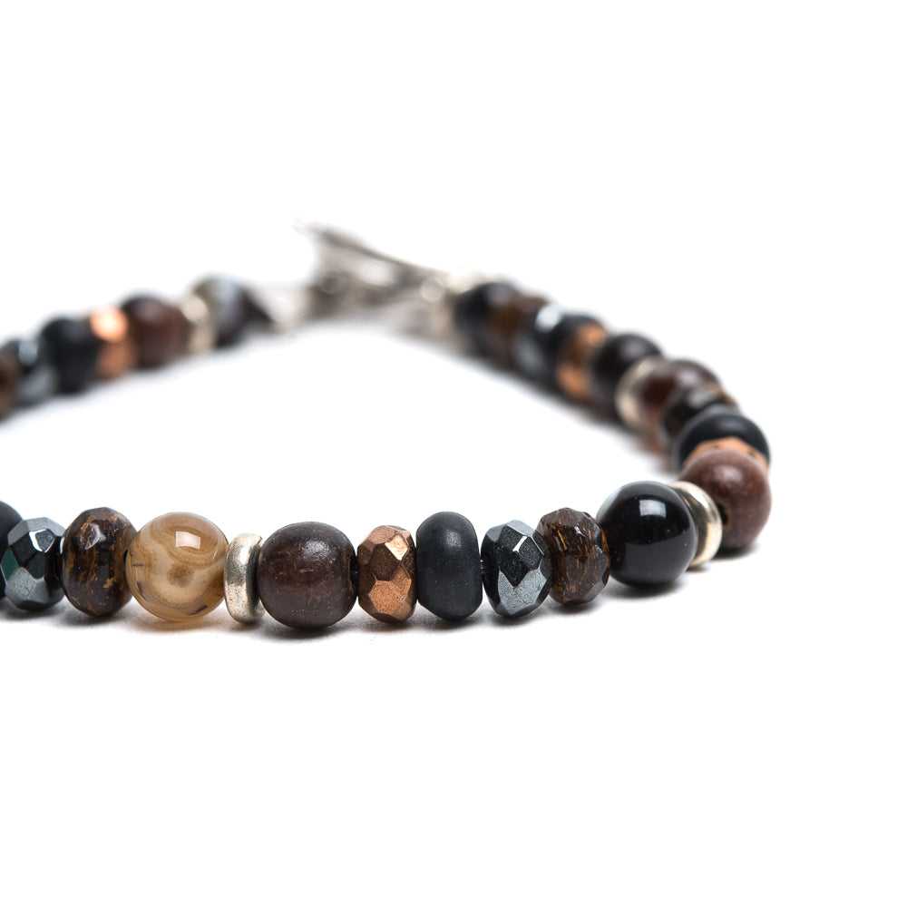 D'AMICO Bracciale Perle Fusion Marrone