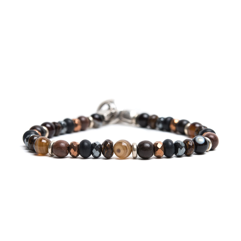 D'AMICO Bracciale Perle Fusion Marrone