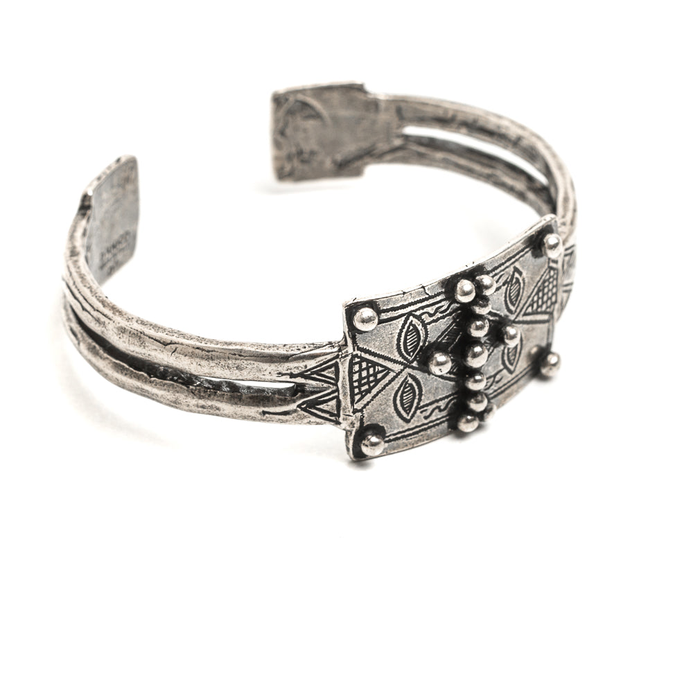 D'AMICO Bracciale Rigido Tuareg Piastra + Pallini