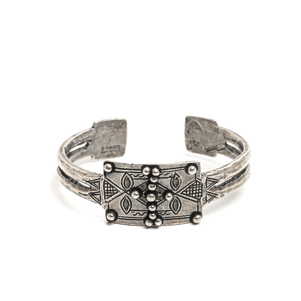 D'AMICO Bracciale Rigido Tuareg Piastra + Pallini