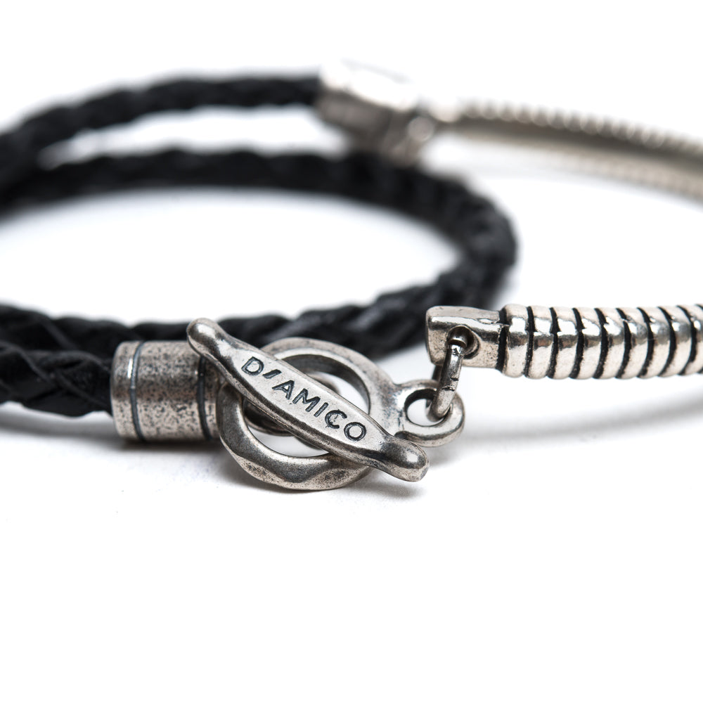 D'AMICO Bracciale Scooby Nero + Argento 925