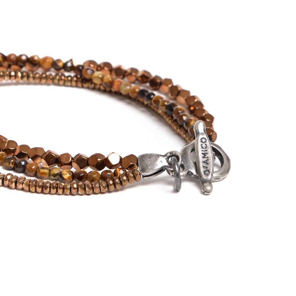 D'AMICO Bracciale Tris Fusion Brown