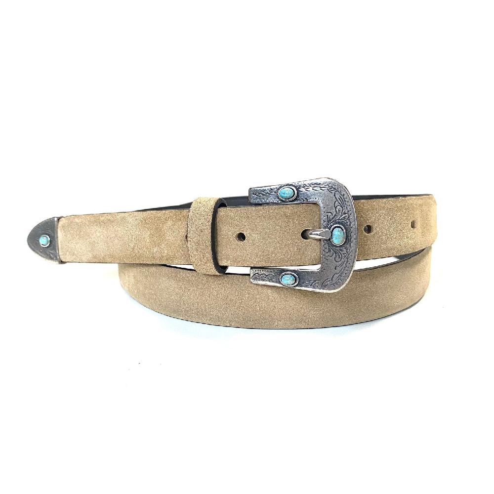 D'AMICO Cintura Camox Suede Fibbia Texas Turchesi