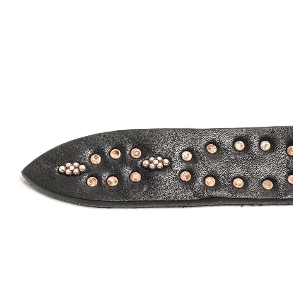 D'AMICO Cintura Cuoio Butter + Borchie Nero