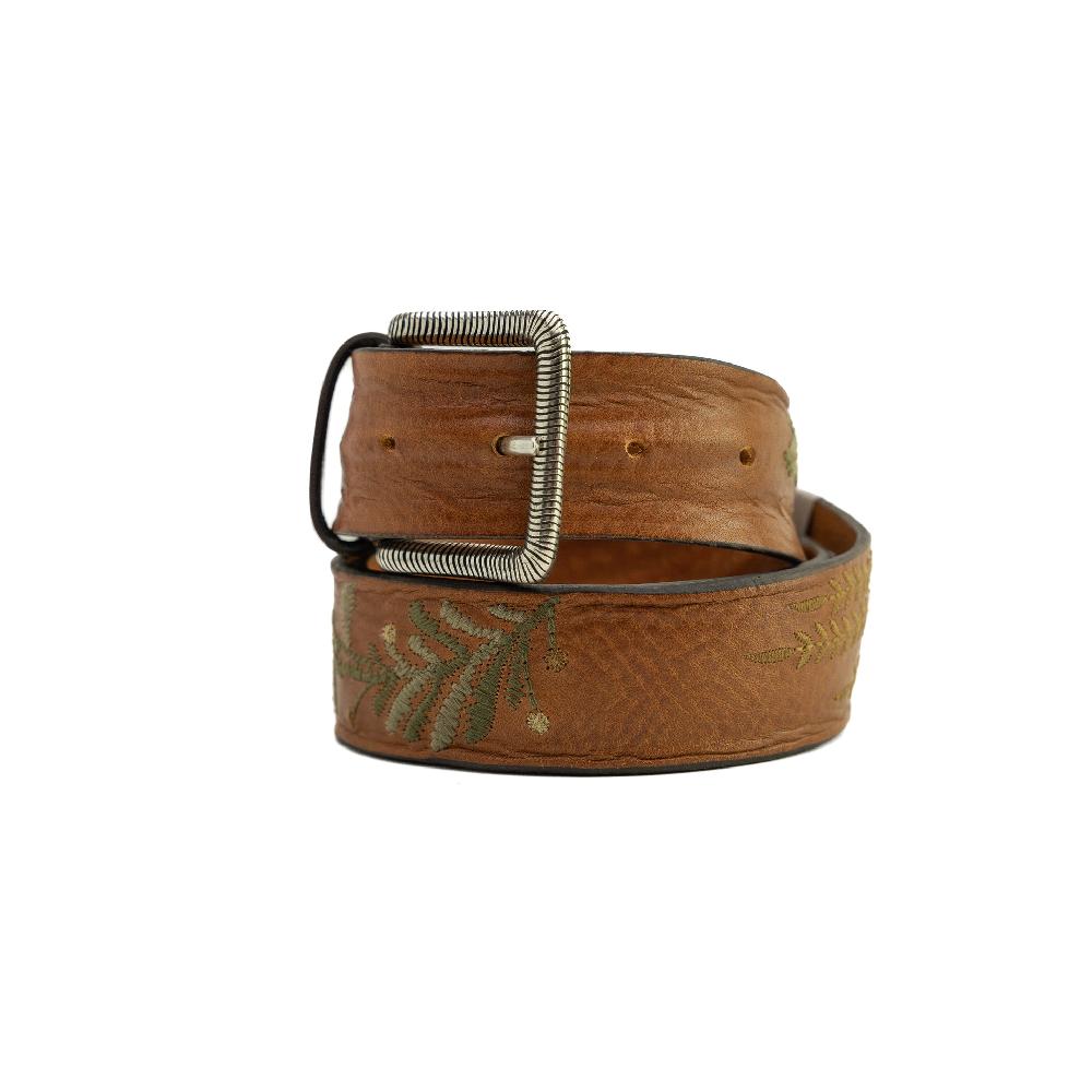 D'AMICO Cintura Cuoio David Ricamato