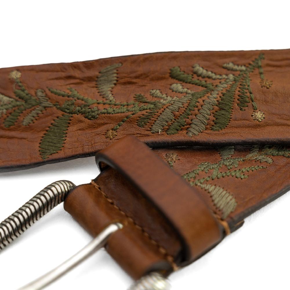 D'AMICO Cintura Cuoio David Ricamato