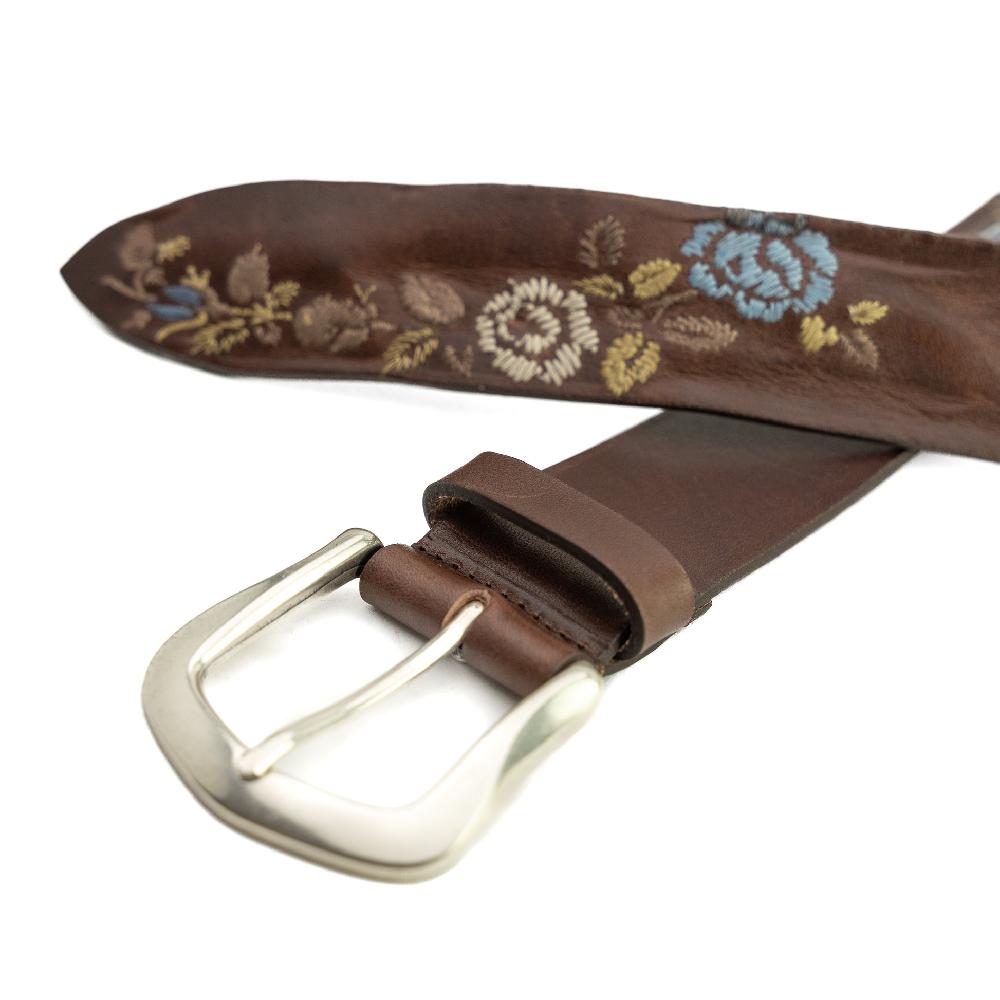 D'AMICO Cintura Cuoio David Ricamato