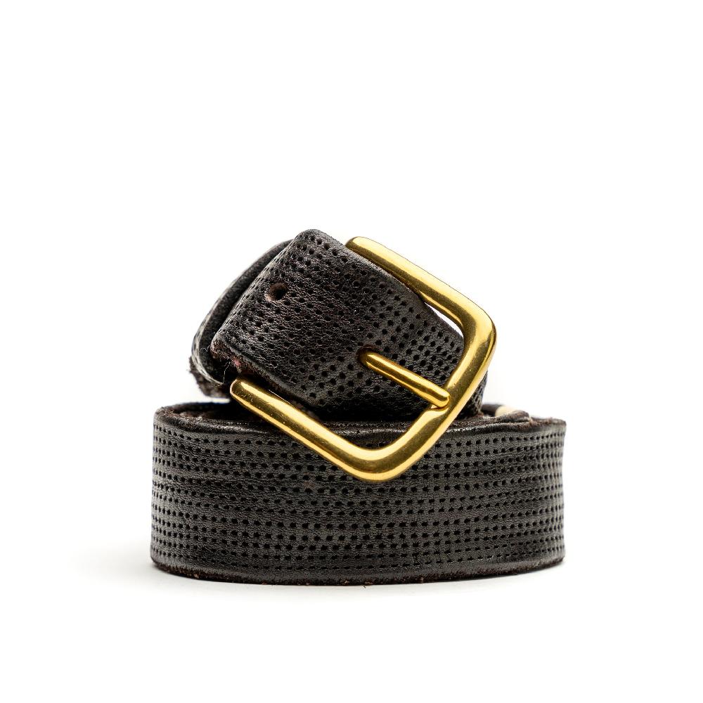 D'AMICO Cintura Cuoio Millefori Testa Moro