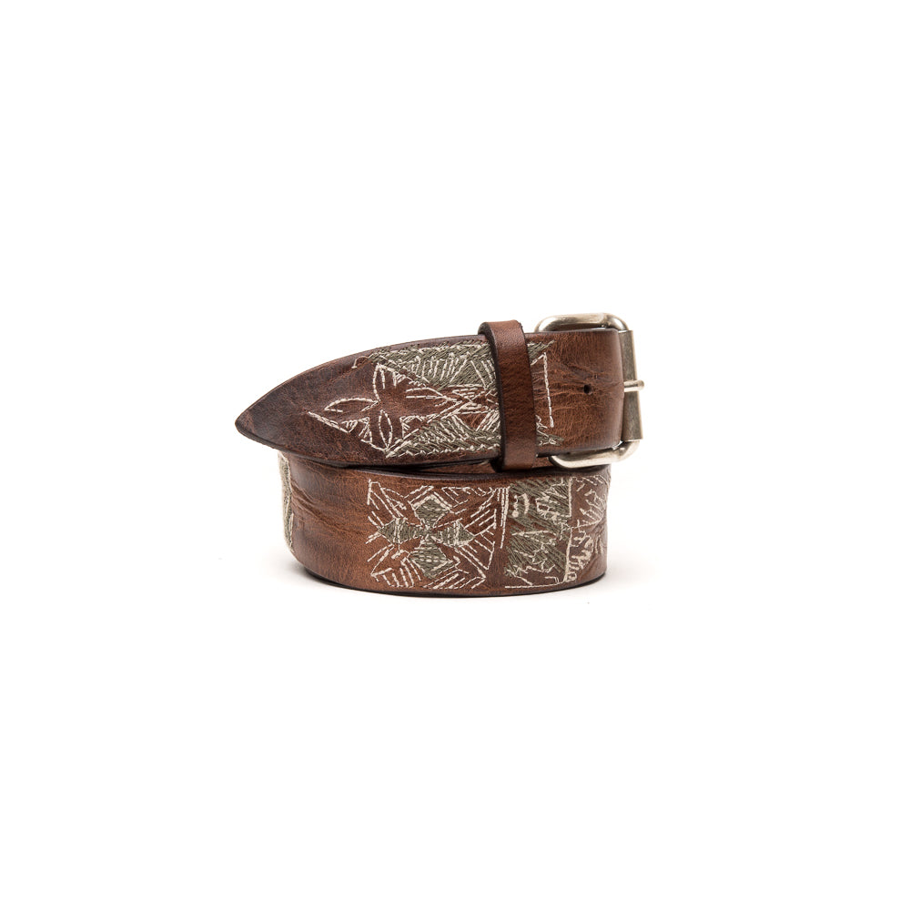 D'AMICO Cintura Cuoio Nevada Ricamato Tuareg