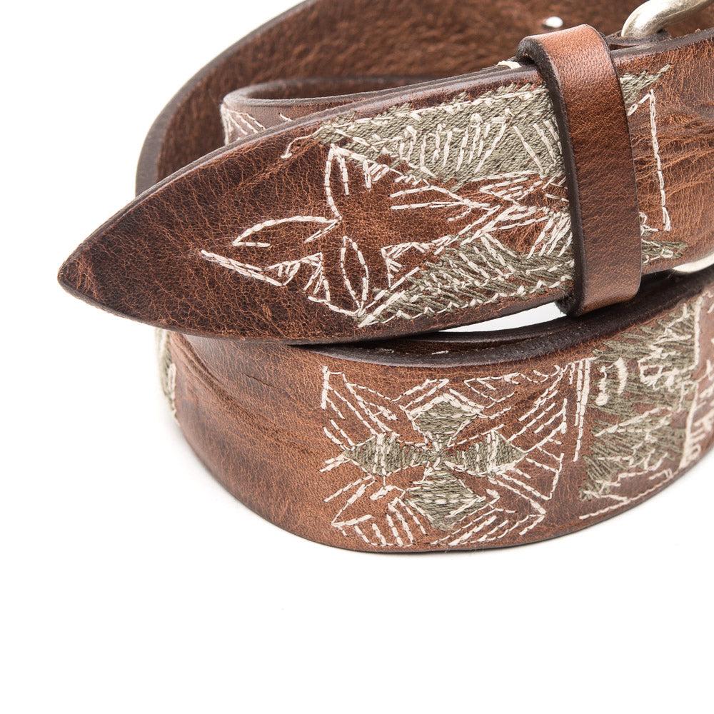 D'AMICO Cintura Cuoio Nevada Ricamato Tuareg