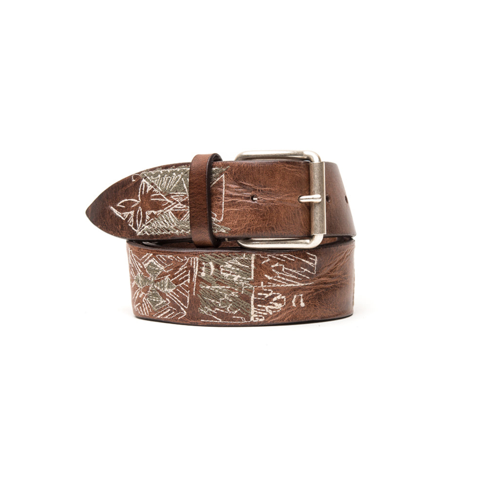 D'AMICO Cintura Cuoio Nevada Ricamato Tuareg
