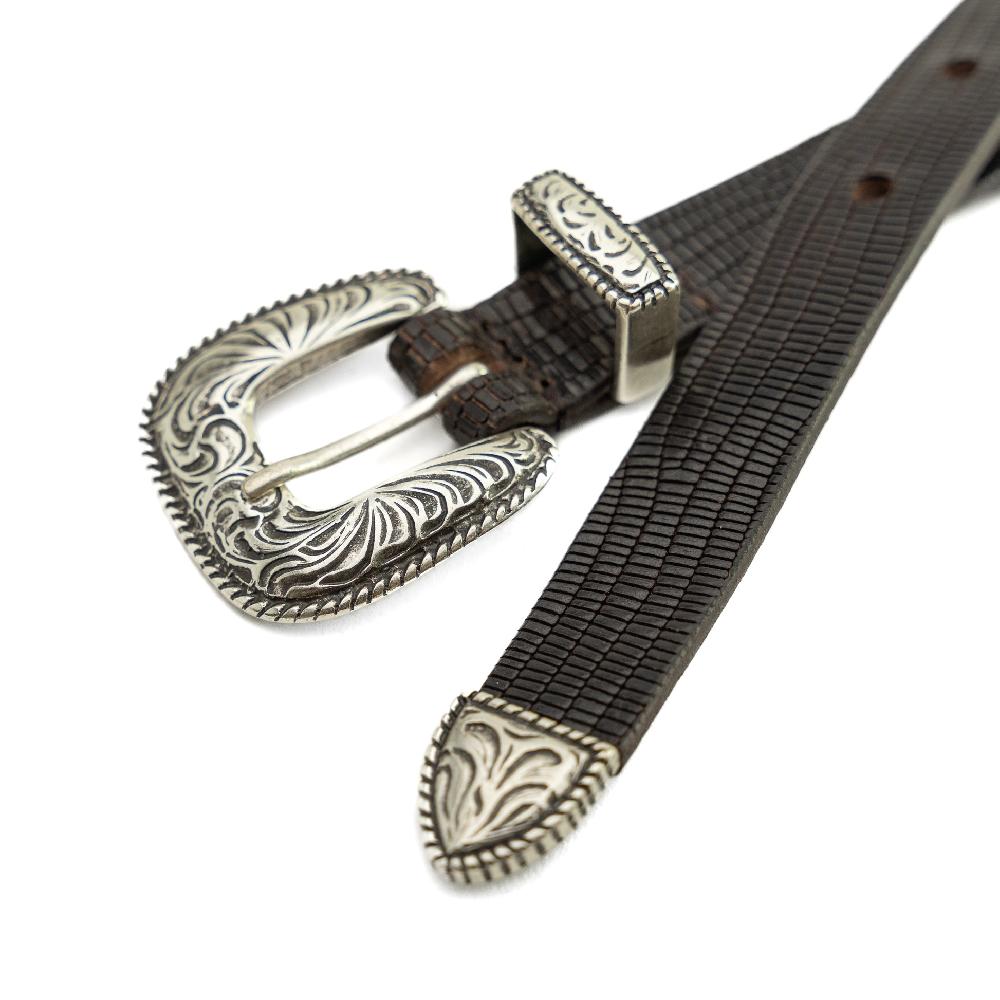 D'AMICO Cintura Cuoio Stampa Tejus + Decorazioni