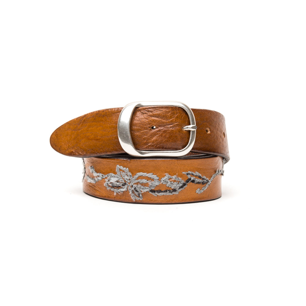 D'AMICO Cintura Cuoio Stone Ricamato