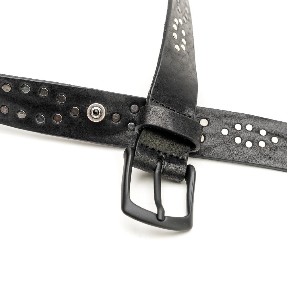 D'AMICO Cintura Cuoio Vintage Borchiato