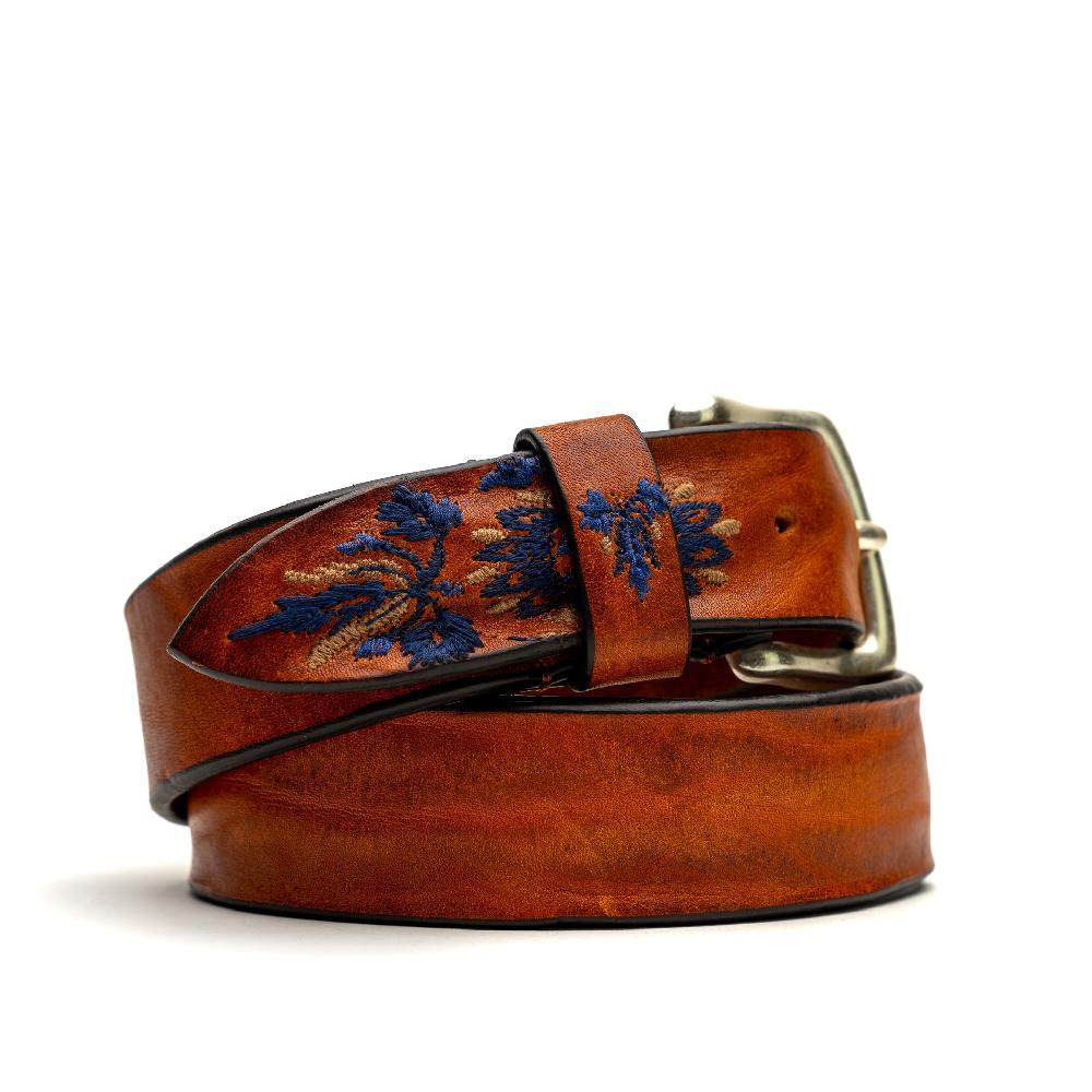 D'AMICO Cintura Cuoio Vintage Floral Blue