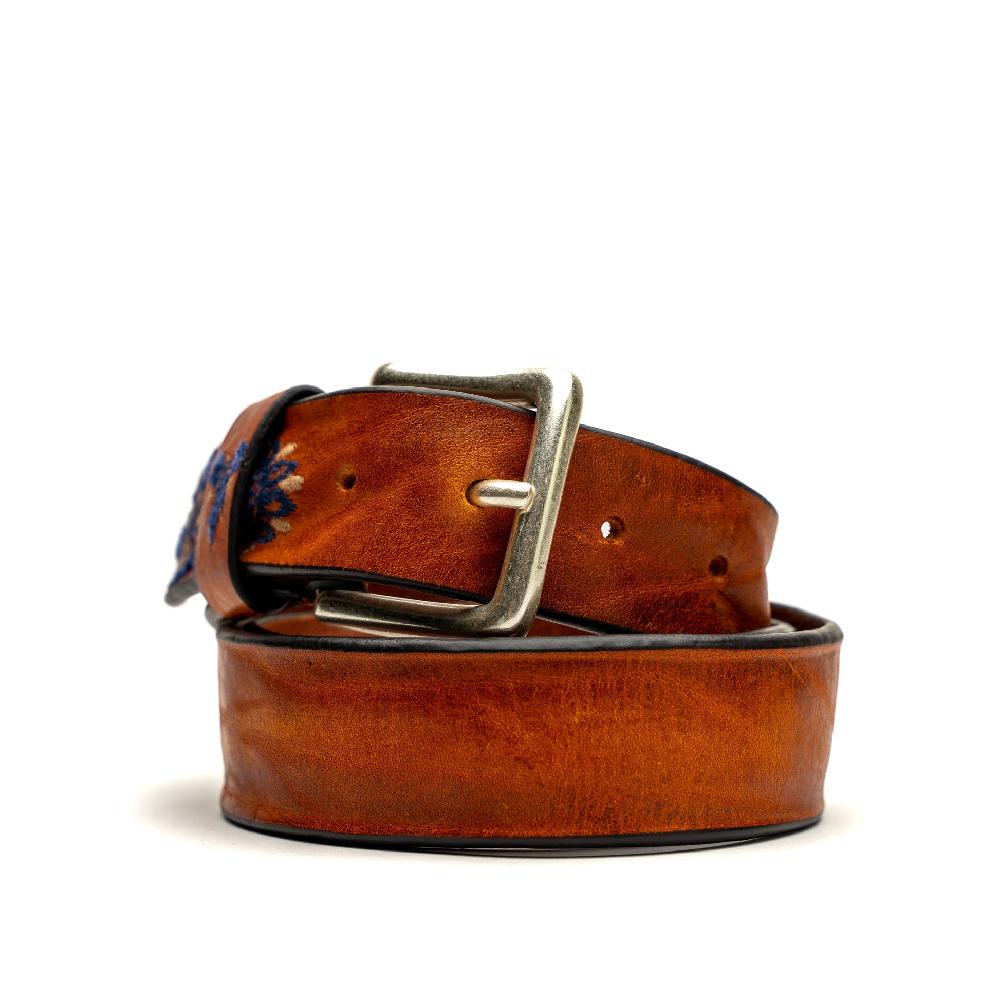 D'AMICO Cintura Cuoio Vintage Floral Blue