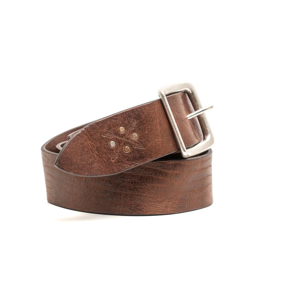 D'AMICO Cintura Cuoio Vintage Frecce + Borchie