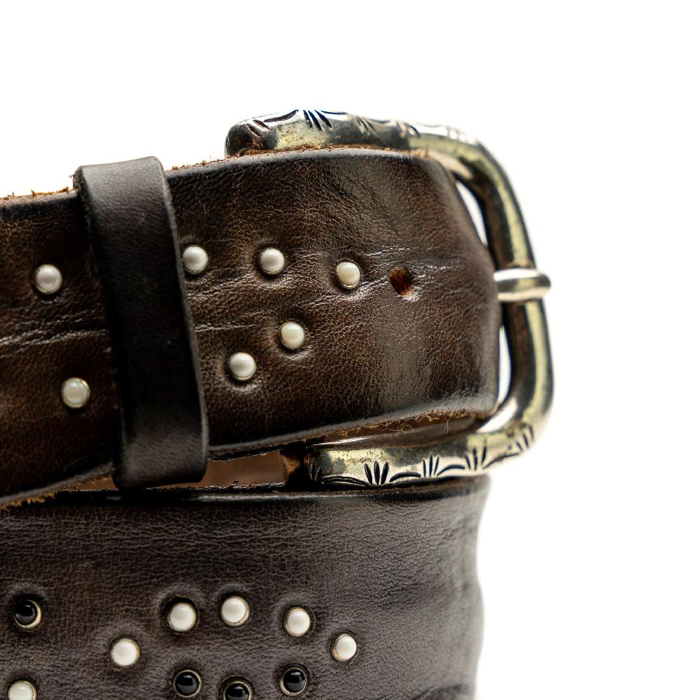 D'AMICO Cintura Cuoio Vintage Grigio Fango