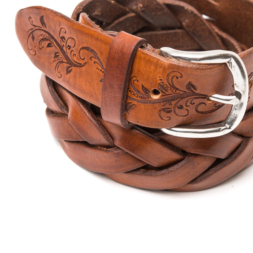 D'AMICO Cintura Intreccio Bufalo Laserato Floreale