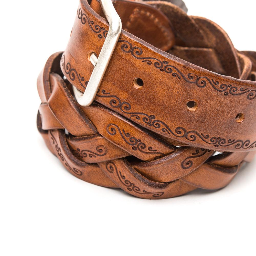 D'AMICO Cintura Intreccio Cuoio Vintage Laserato