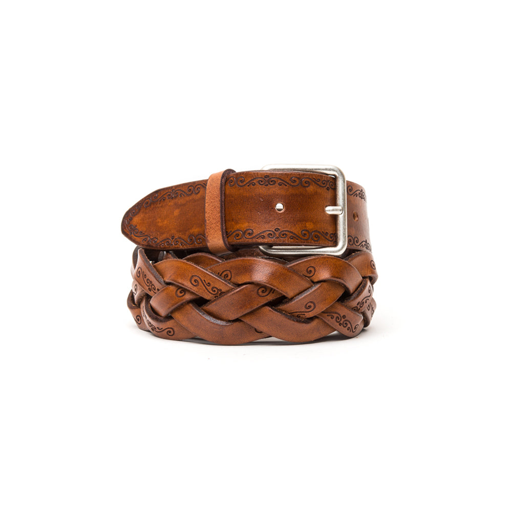 D'AMICO Cintura Intreccio Cuoio Vintage Laserato