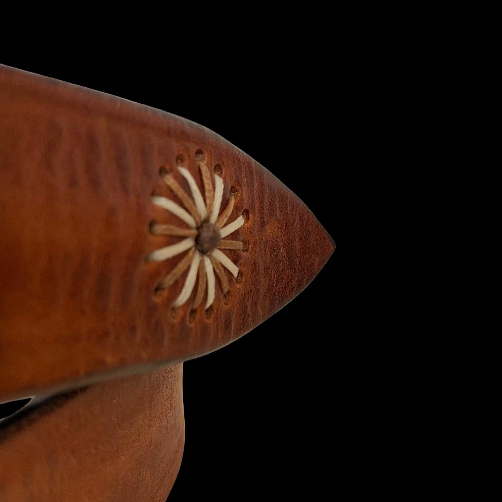 D'AMICO Cintura ULAY Cuoio Vintage + Punti A Mano