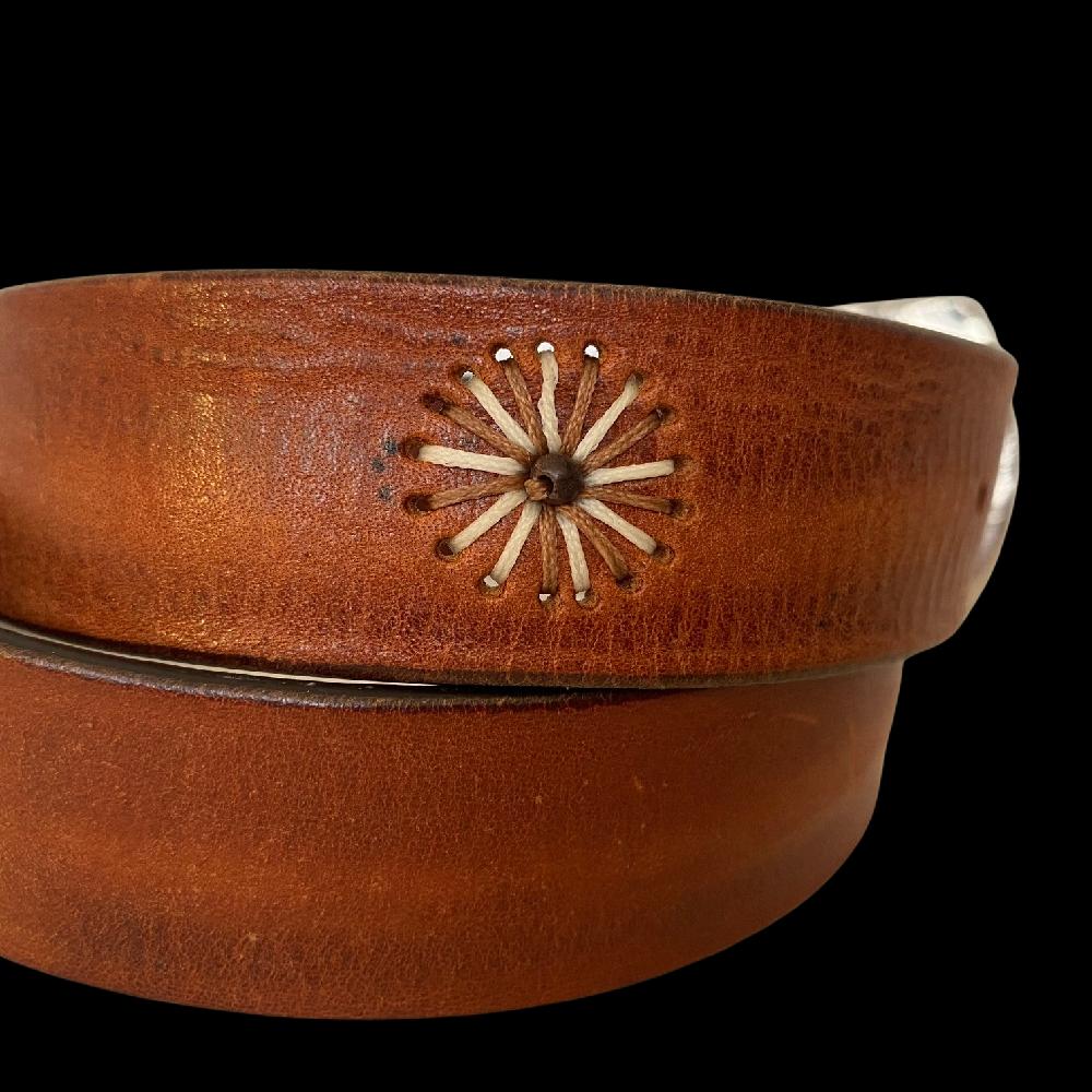 D'AMICO Cintura ULAY Cuoio Vintage + Punti A Mano