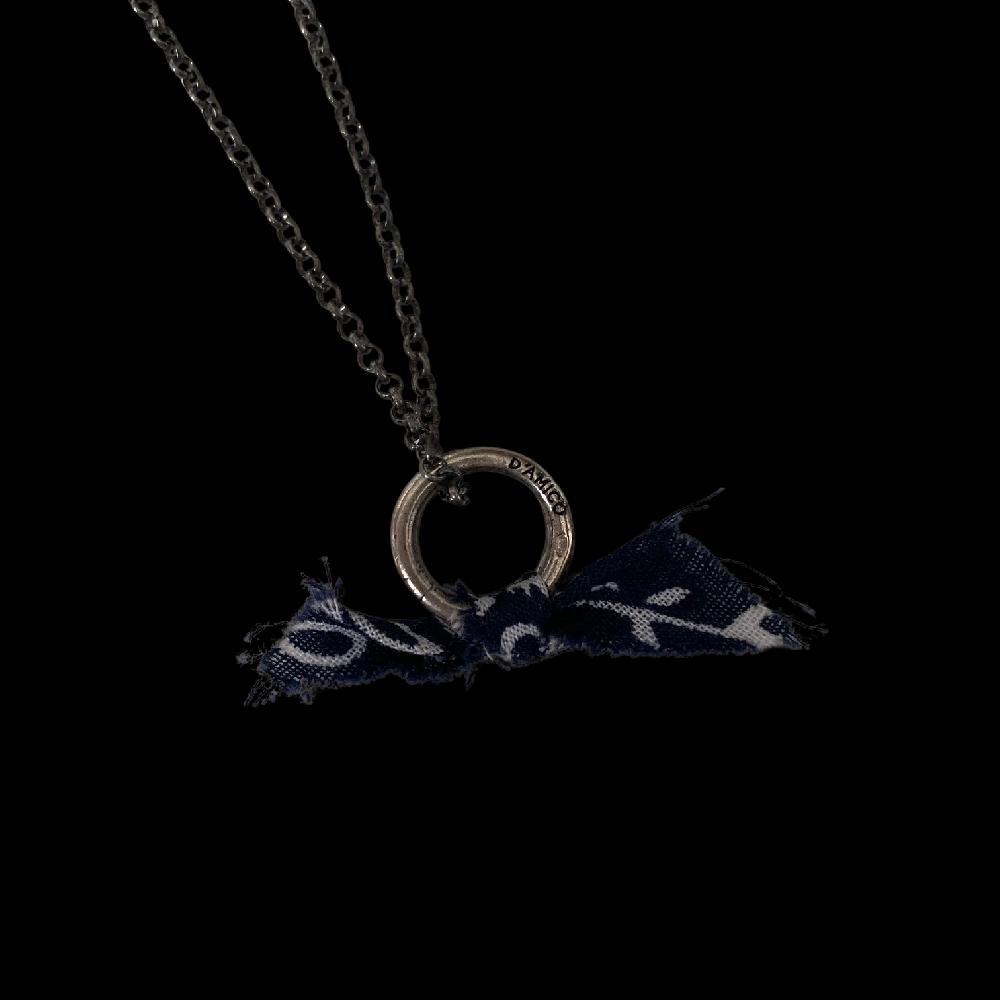 D'AMICO Collana Arg925 Cerchio + Bandana Blu Navy