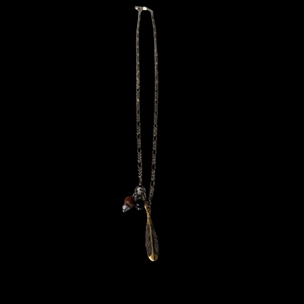 D'AMICO Collana Catenina Con Piuma Arg925