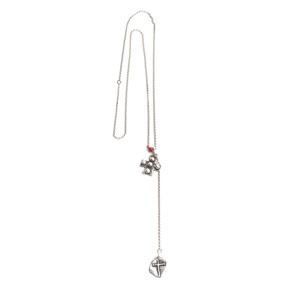 D'AMICO Collana Croce Medievale + Croce Tonda