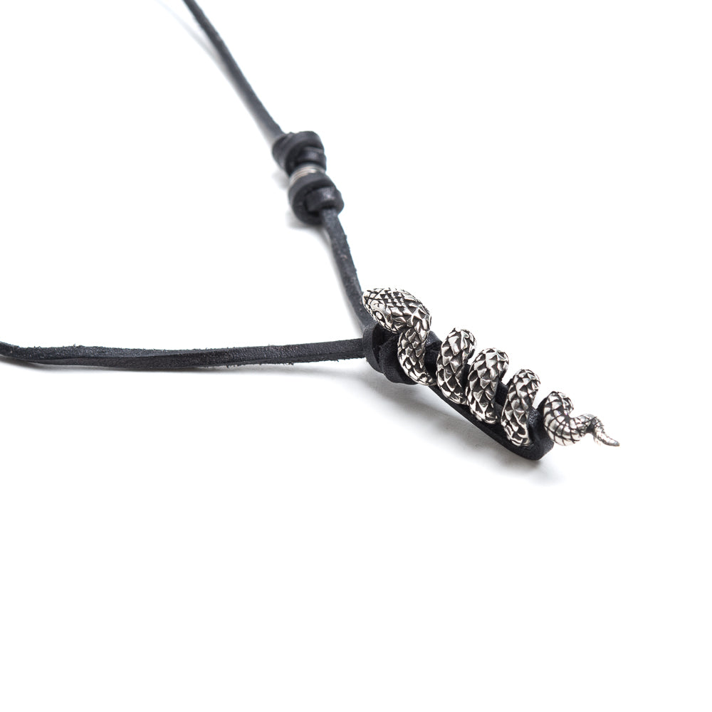 D'AMICO Collana Cuoio + Serpente