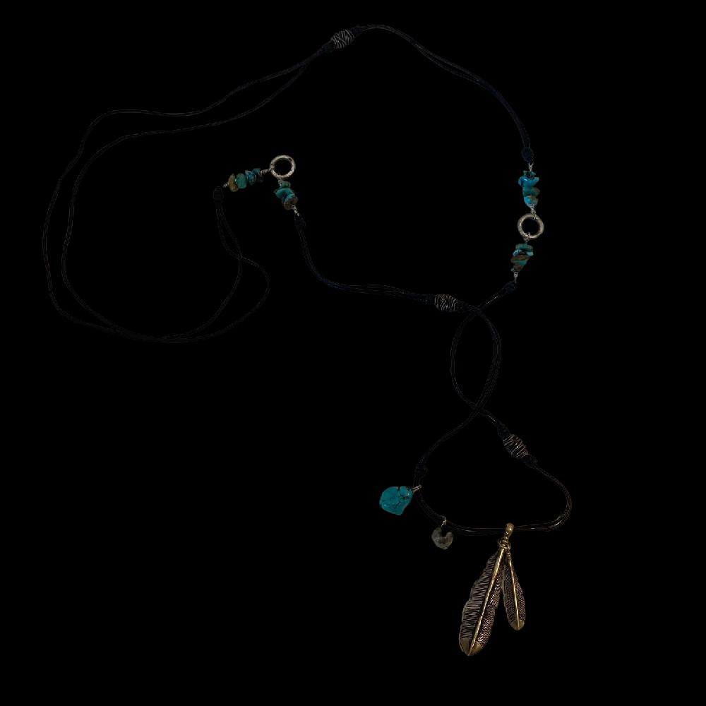 D'AMICO Collana Piume Arg925 con Turchesi