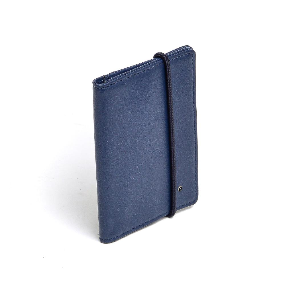 D'AMICO Portafoglio Pieghevole Classico Pelle Blu