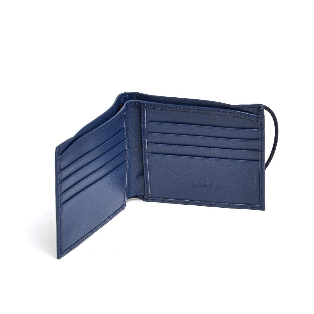 D'AMICO Portafoglio Classico Pieghevole 1 Lato Pelle Blu