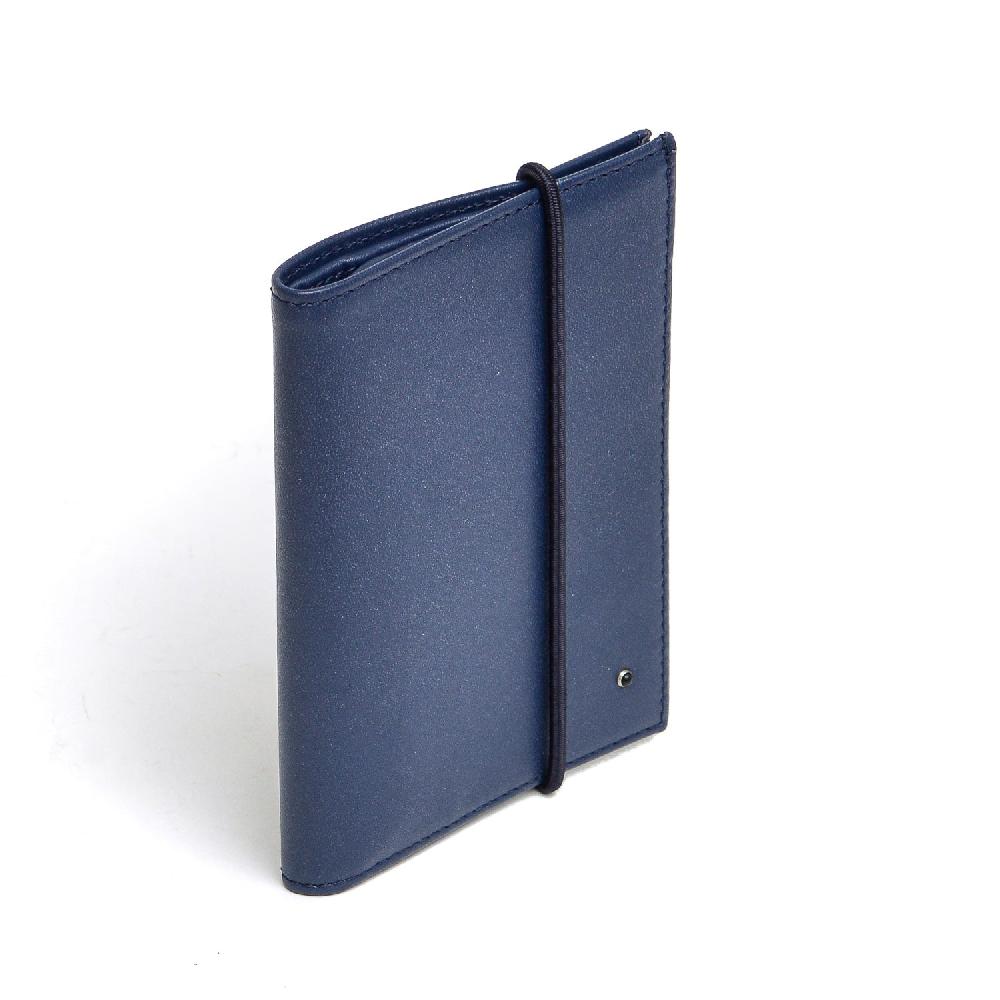 D'AMICO Portafoglio Classico Pieghevole 1 Lato Pelle Blu