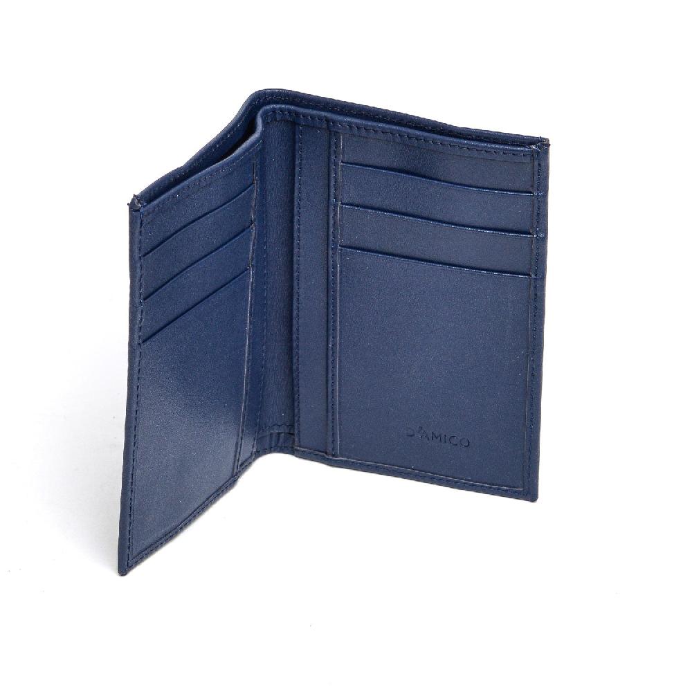 D'AMICO Portafoglio Classico Pieghevole 1 Lato Pelle Blu