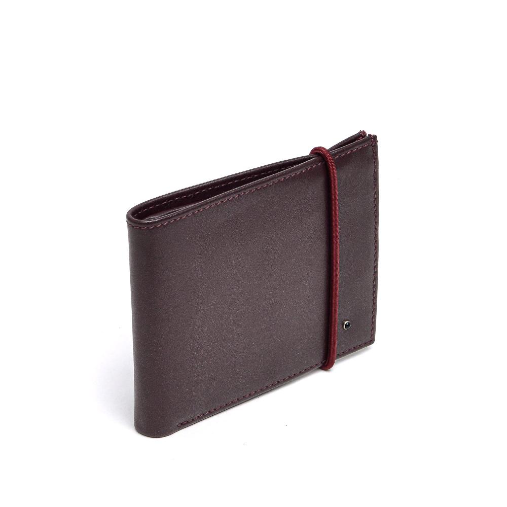 D'AMICO Portafoglio Classico Pieghevole 1 Lato Pelle Bordeaux