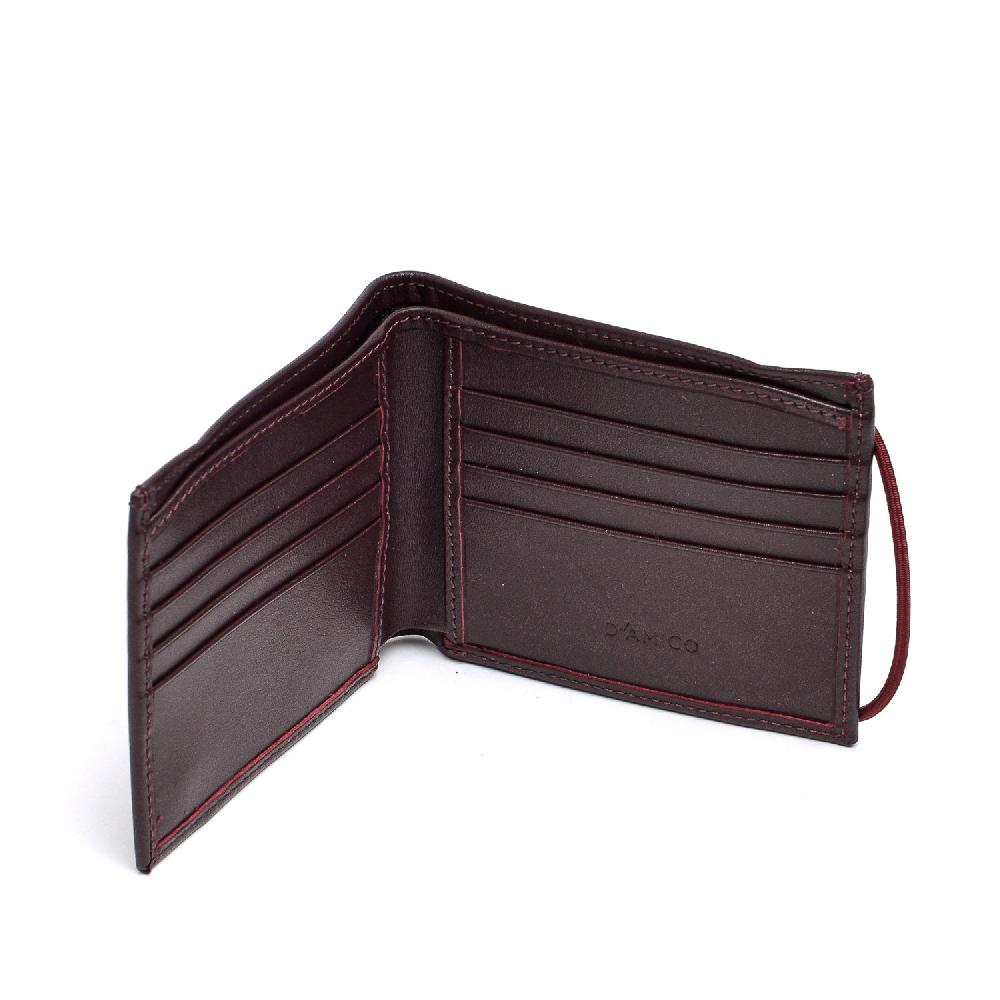 D'AMICO Portafoglio Classico Pieghevole 1 Lato Pelle Bordeaux