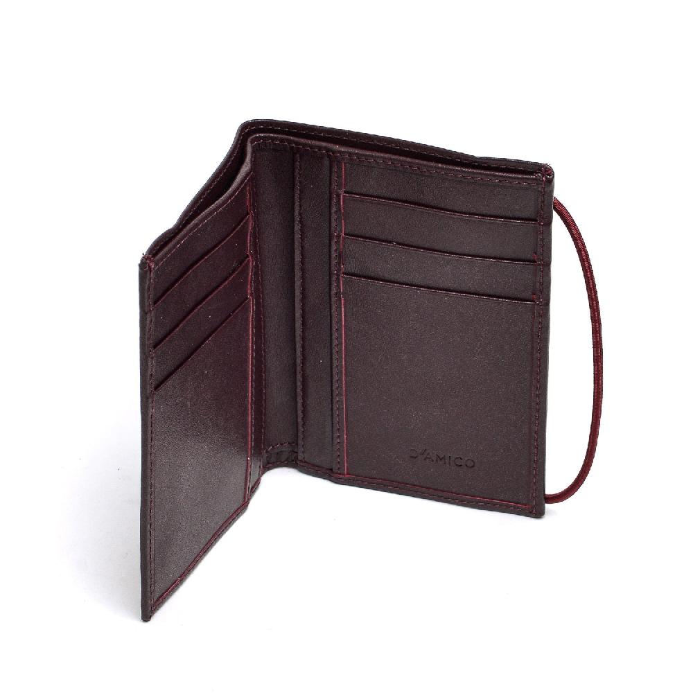 D'AMICO Portafoglio Classico Pieghevole 1 Lato Pelle Bordeuax