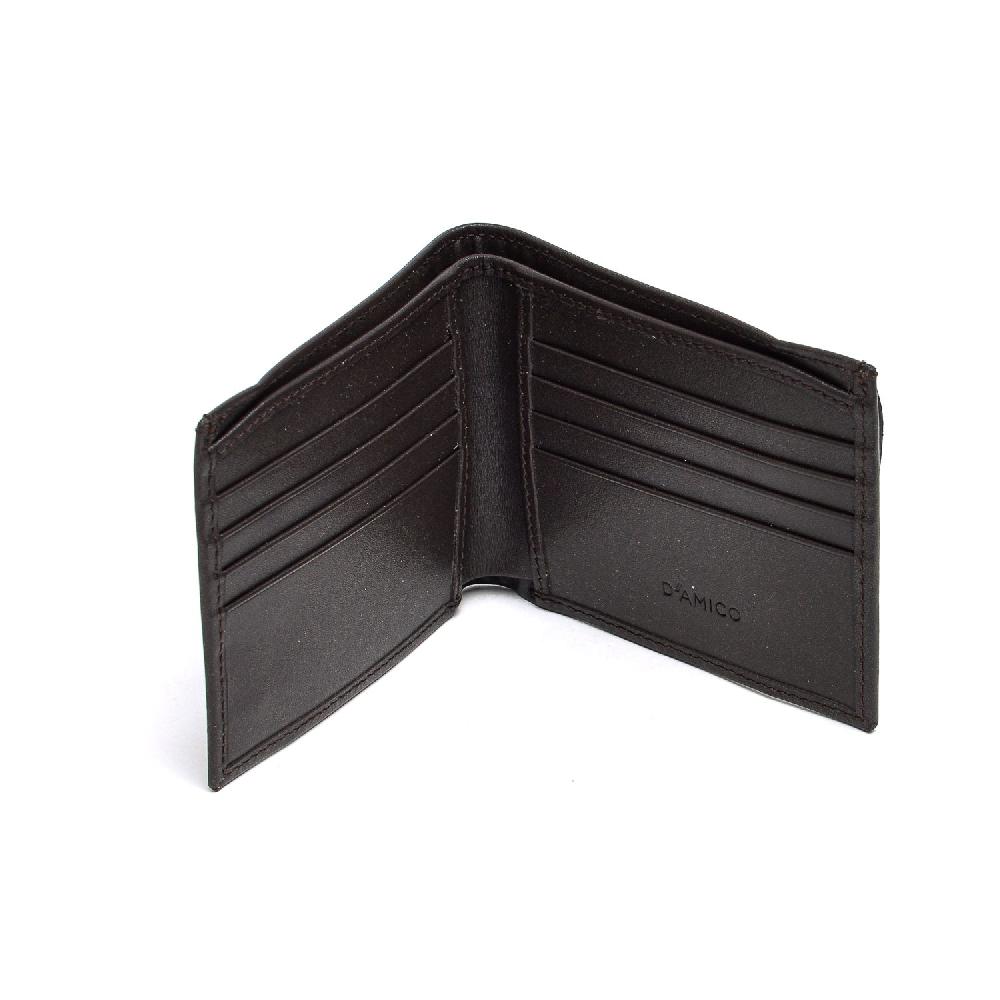 D'AMICO Portafoglio Classico Pieghevole 1 Lato Pelle Testa Moro