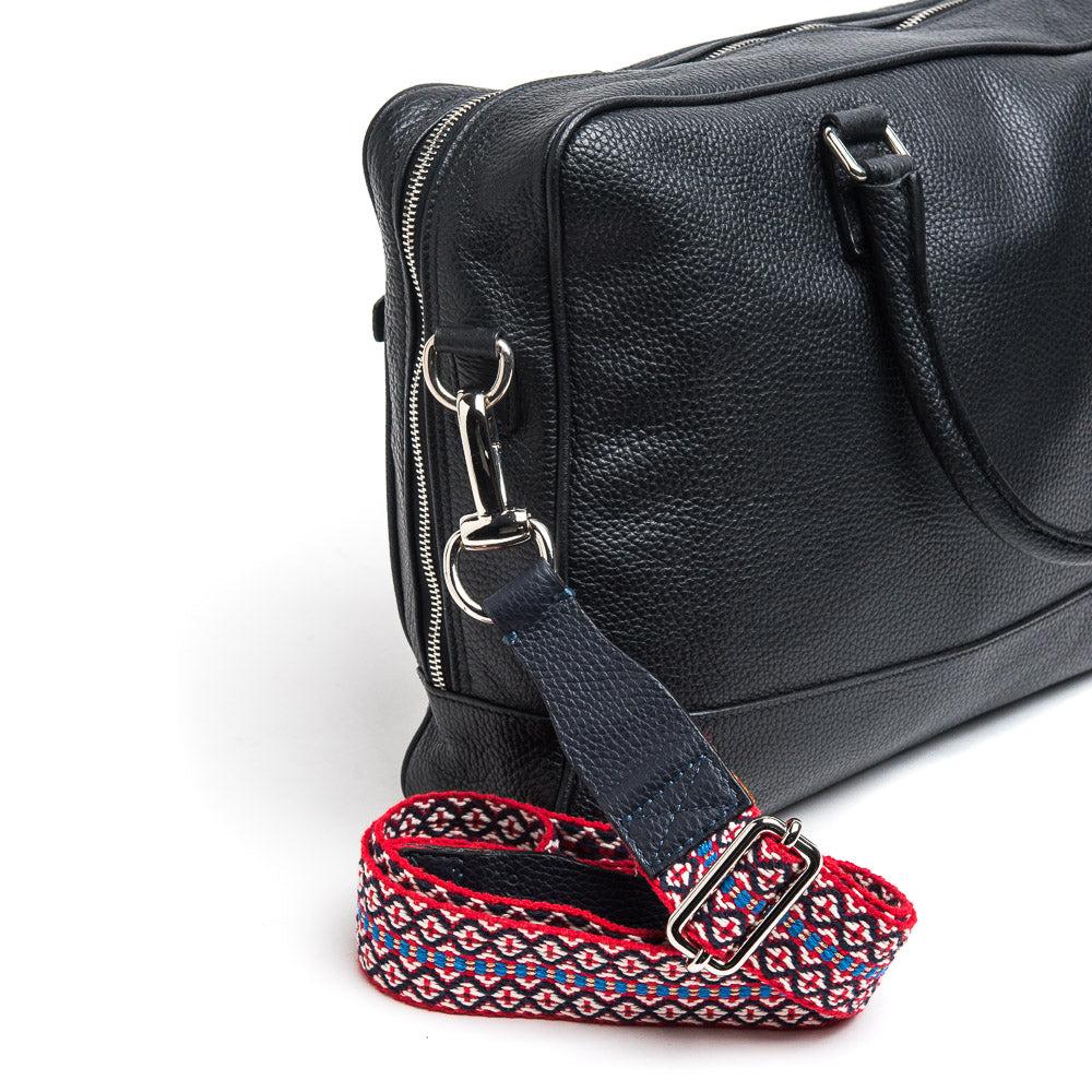 D'AMICO Tracolla Nastro Etnico Conoro + Stampa Alce Blu