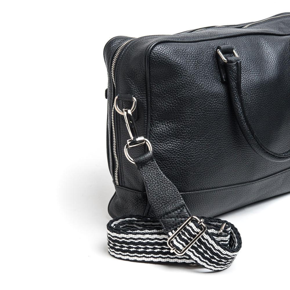 D'AMICO Tracolla Nastro Spigato Multicolore + Stampa Alce Nera